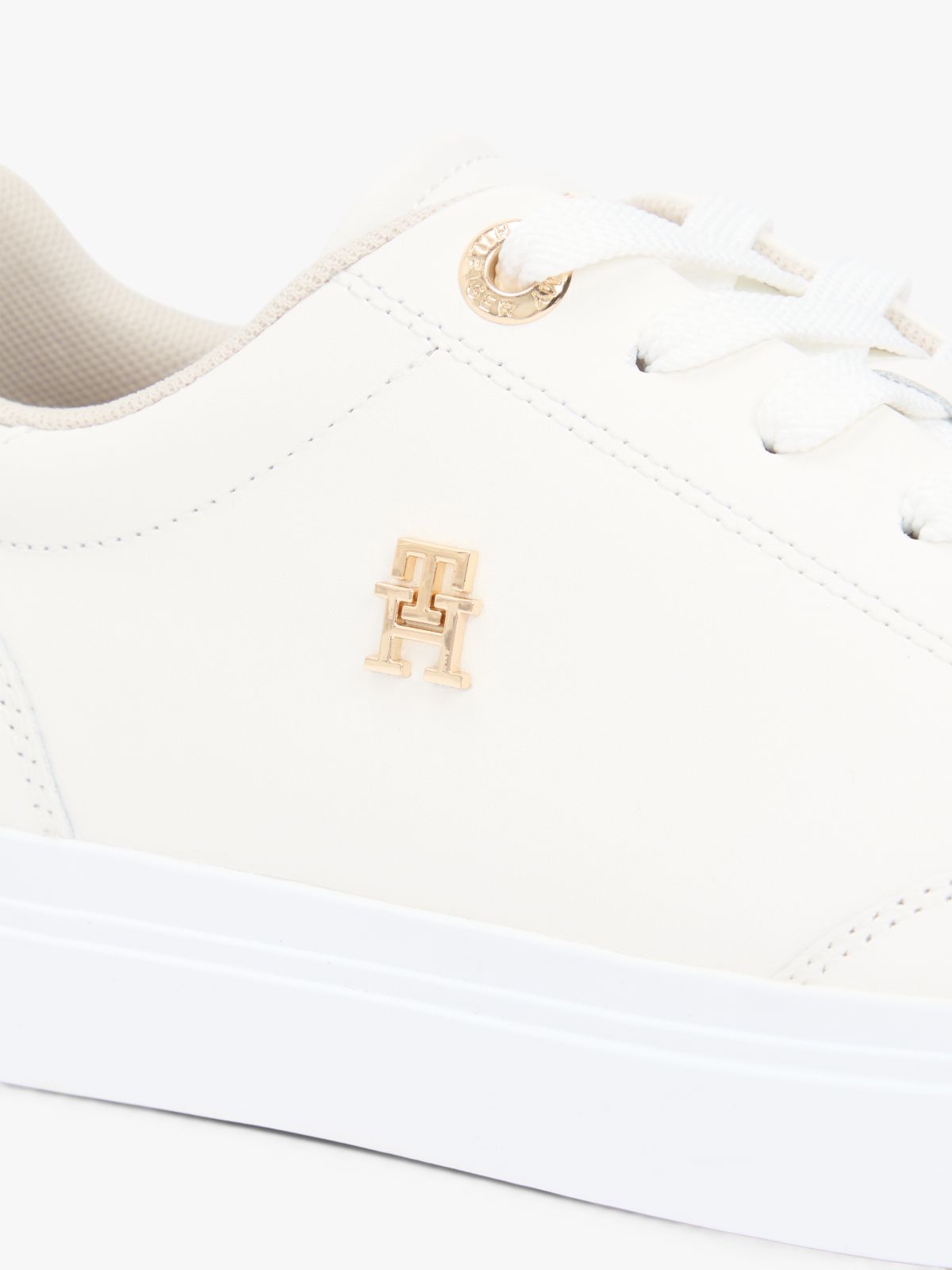 Leather TH Monogram Cupsole Trainers — White