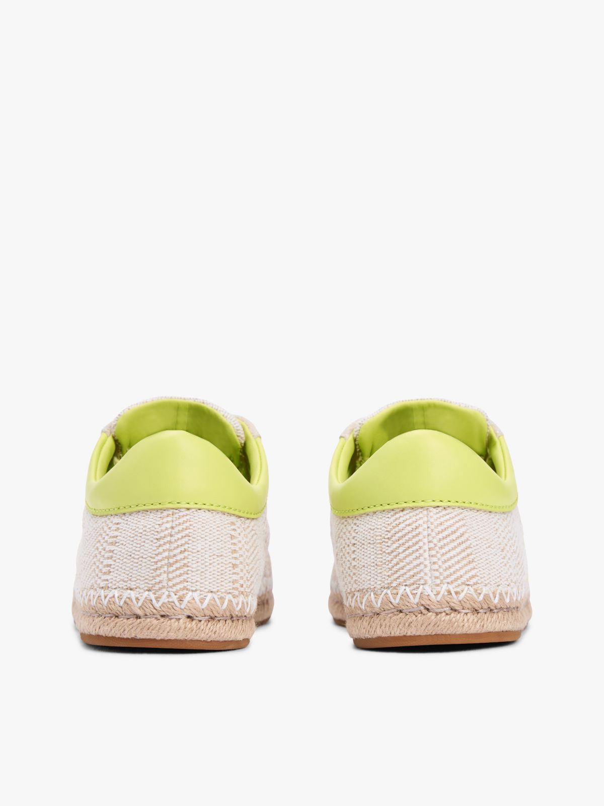 Woven Logo Embroidery Rope Trainers — Beige