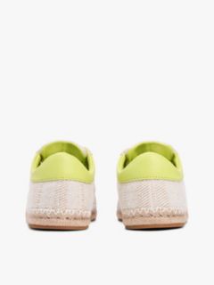 Woven Logo Embroidery Rope Trainers — Beige 4