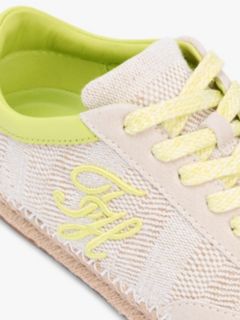 Woven Logo Embroidery Rope Trainers — Beige 6