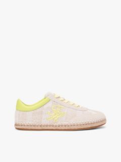 Woven Logo Embroidery Rope Trainers — Beige 1