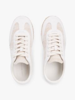 Woven Logo Embroidery Rope Trainers — Beige 3