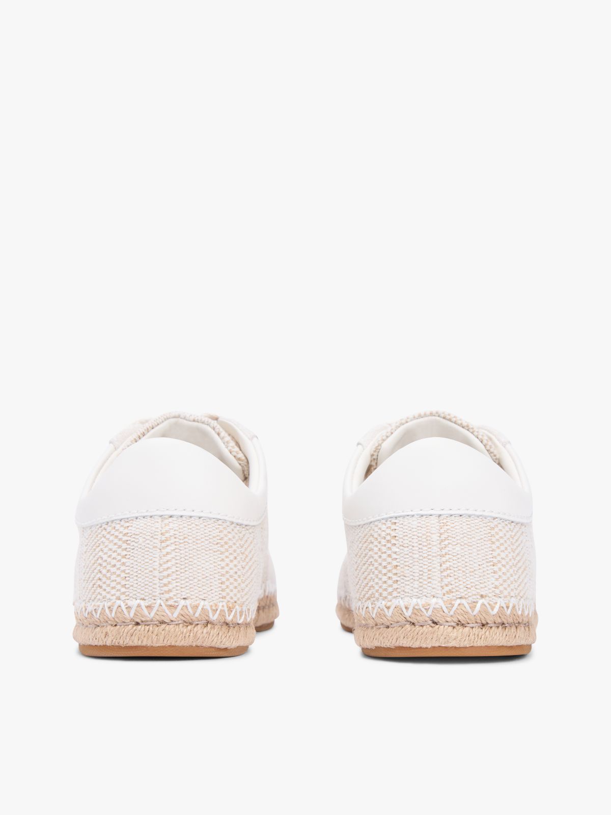 Woven Logo Embroidery Rope Trainers — Beige
