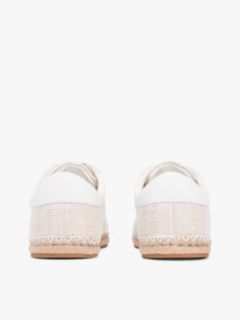 Woven Logo Embroidery Rope Trainers — Beige 4