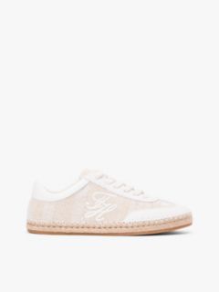 Woven Logo Embroidery Rope Trainers — Beige 1