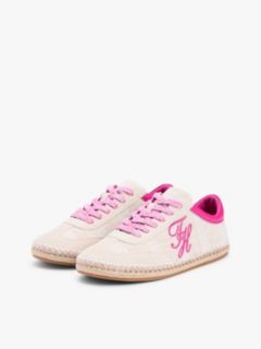 Woven Logo Embroidery Rope Trainers — Beige 2