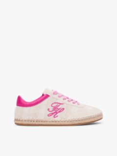 Woven Logo Embroidery Rope Trainers — Beige 1