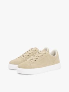 Suede Metallic Logo Cupsole Trainers — Khaki 2