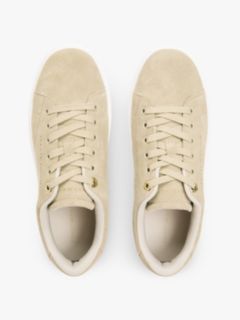 Suede Metallic Logo Cupsole Trainers — Khaki 3
