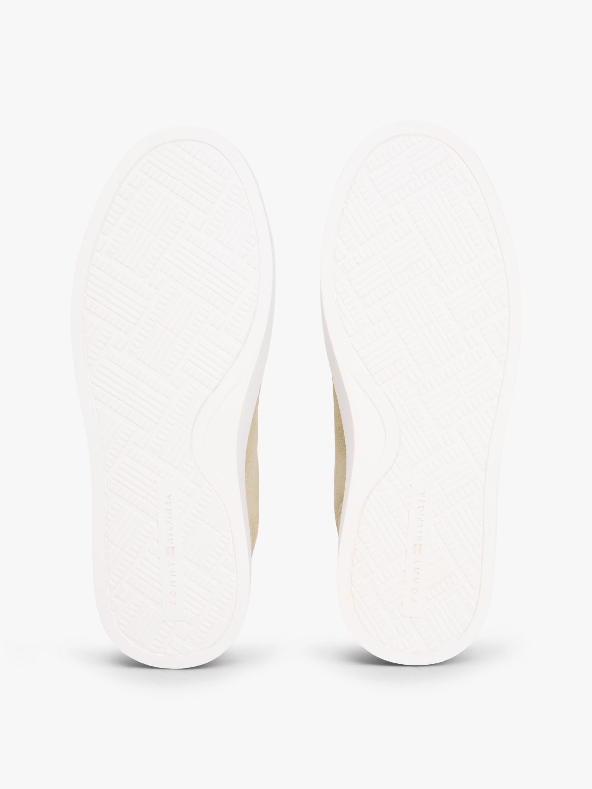 Suede Metallic Logo Cupsole Trainers — Khaki