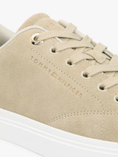 Suede Metallic Logo Cupsole Trainers — Khaki 6