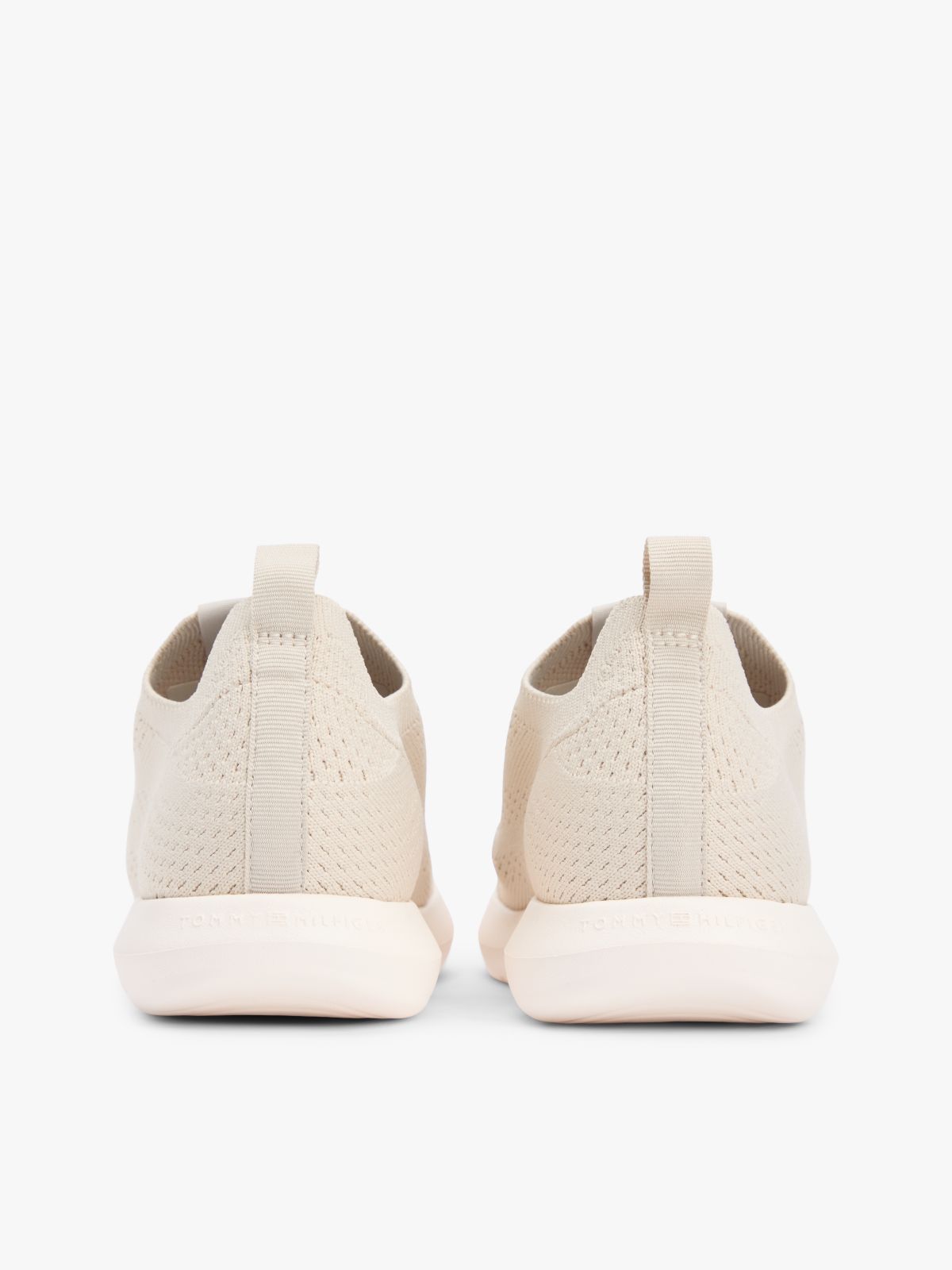 Knit Lightweight Mono-Sock Slip-On Trainers — Beige