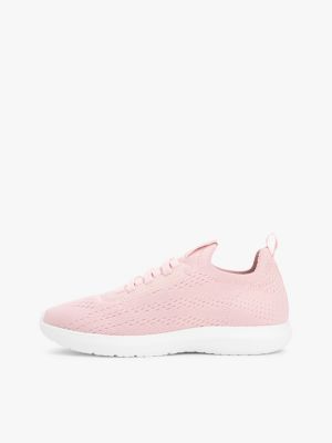 rosa leichtgewichtiger slipper-sneaker mit mono-sock für damen - tommy hilfiger