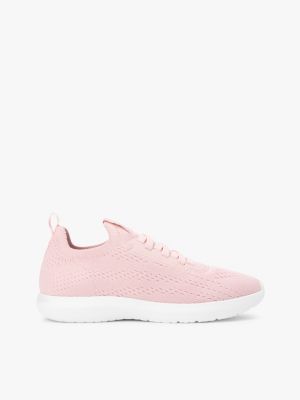 pink leichtgewichtiger slipper-sneaker mit mono-sock für damen - tommy hilfiger