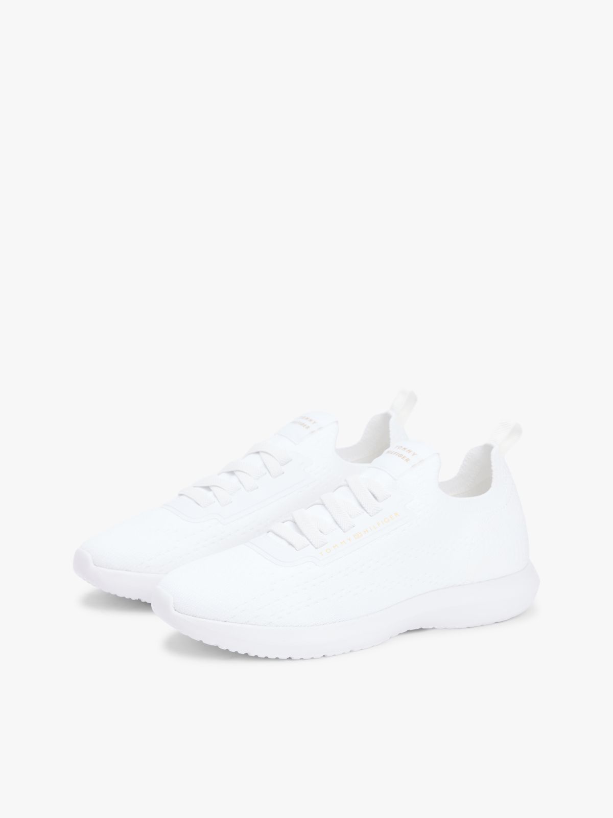 Knit Lightweight Mono-Sock Slip-On Trainers — White