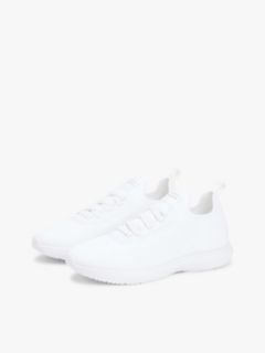Knit Lightweight Mono-Sock Slip-On Trainers — White 2