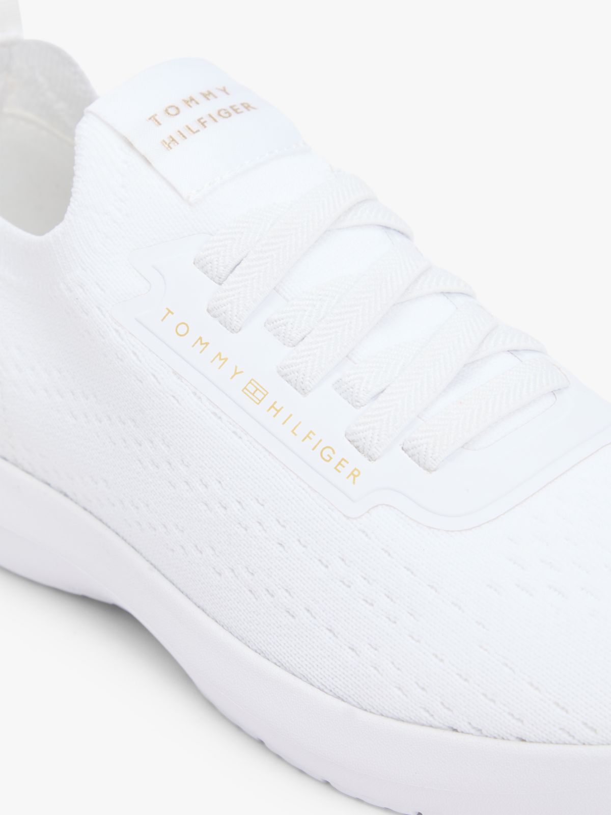 Knit Lightweight Mono-Sock Slip-On Trainers — White