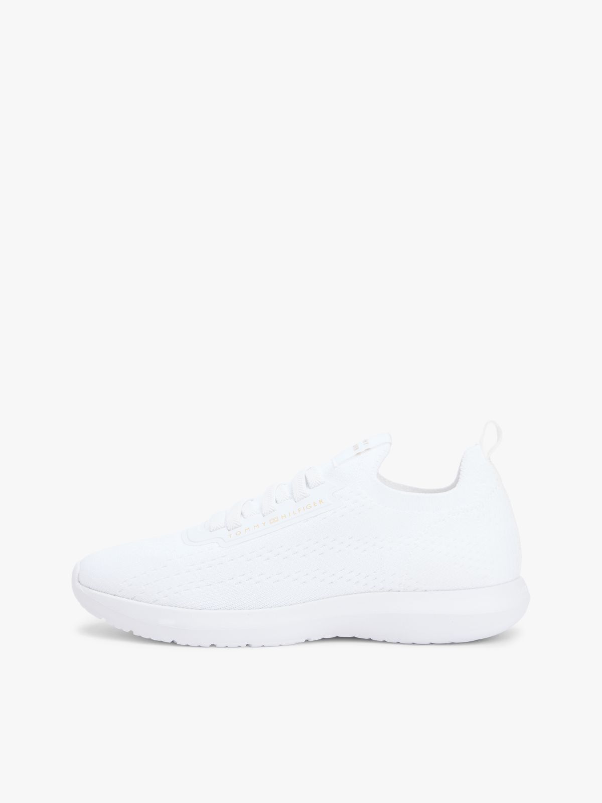 Knit Lightweight Mono-Sock Slip-On Trainers — White