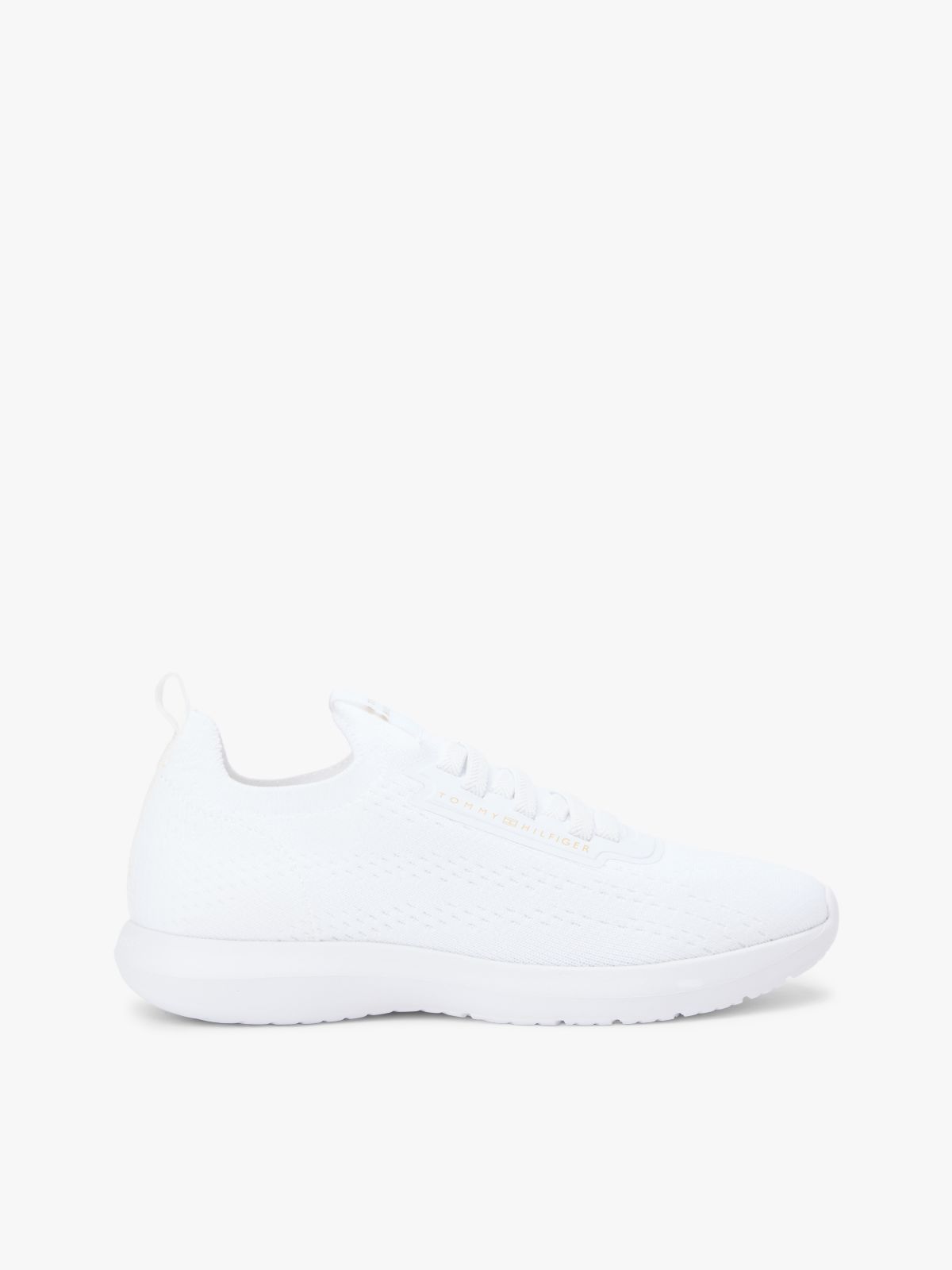 Knit Lightweight Mono-Sock Slip-On Trainers — White