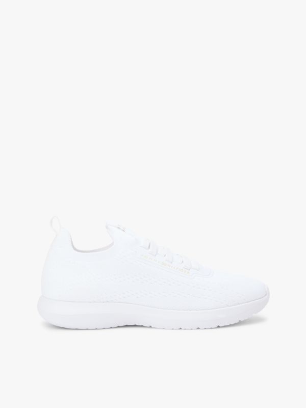 Knit Lightweight Mono-Sock Slip-On Trainers — White