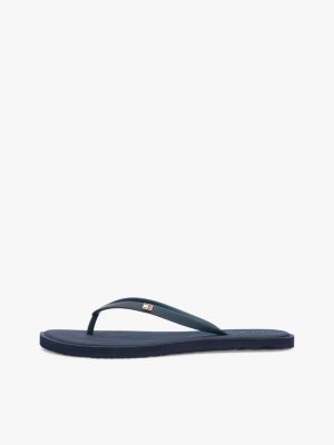 blue chic enamel flag flip-flops for women tommy hilfiger