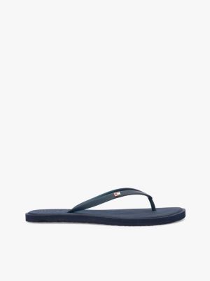 blue chic enamel flag flip-flops for women tommy hilfiger