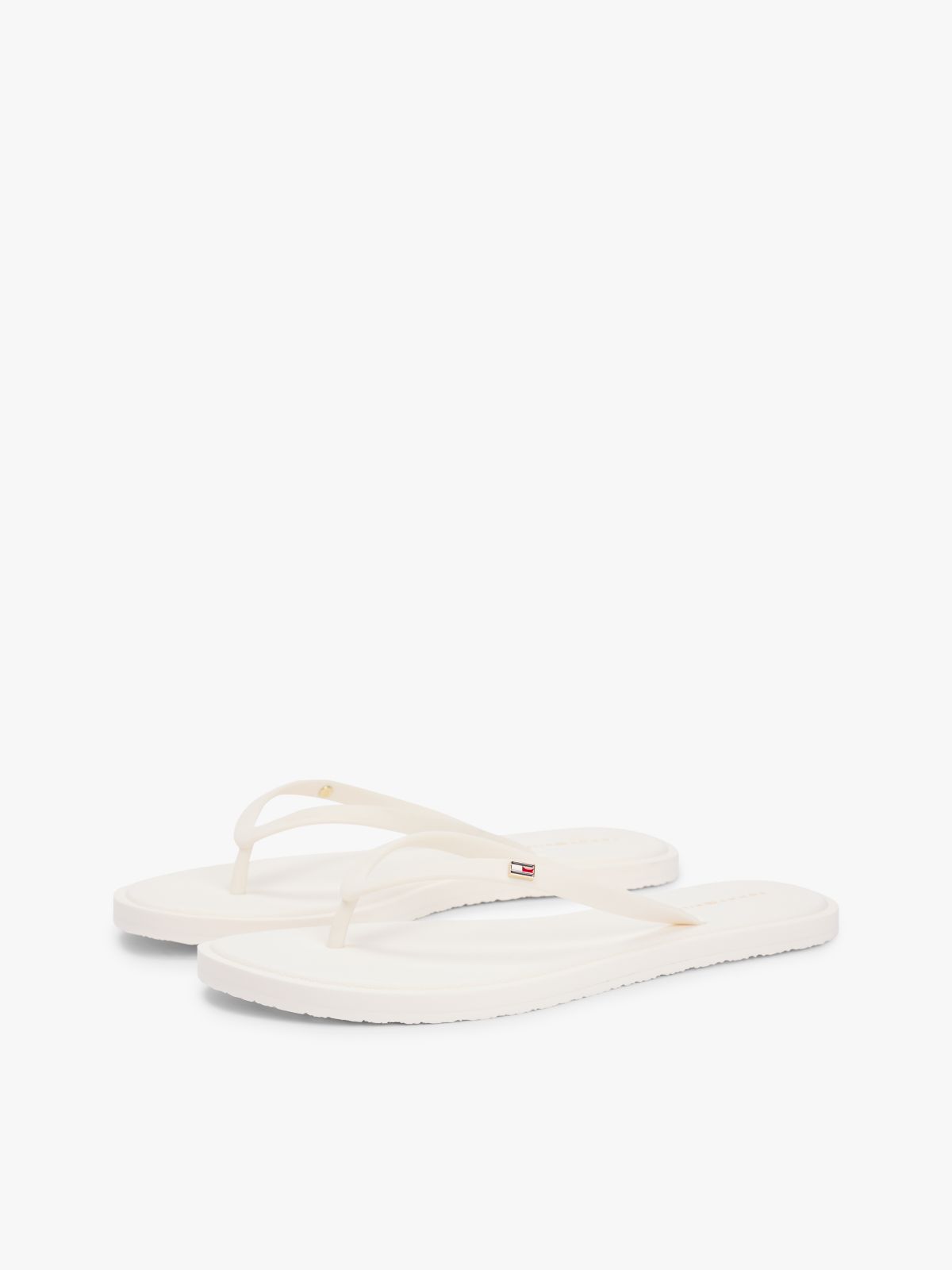 Chic Enamel Flag Flip-Flops — White