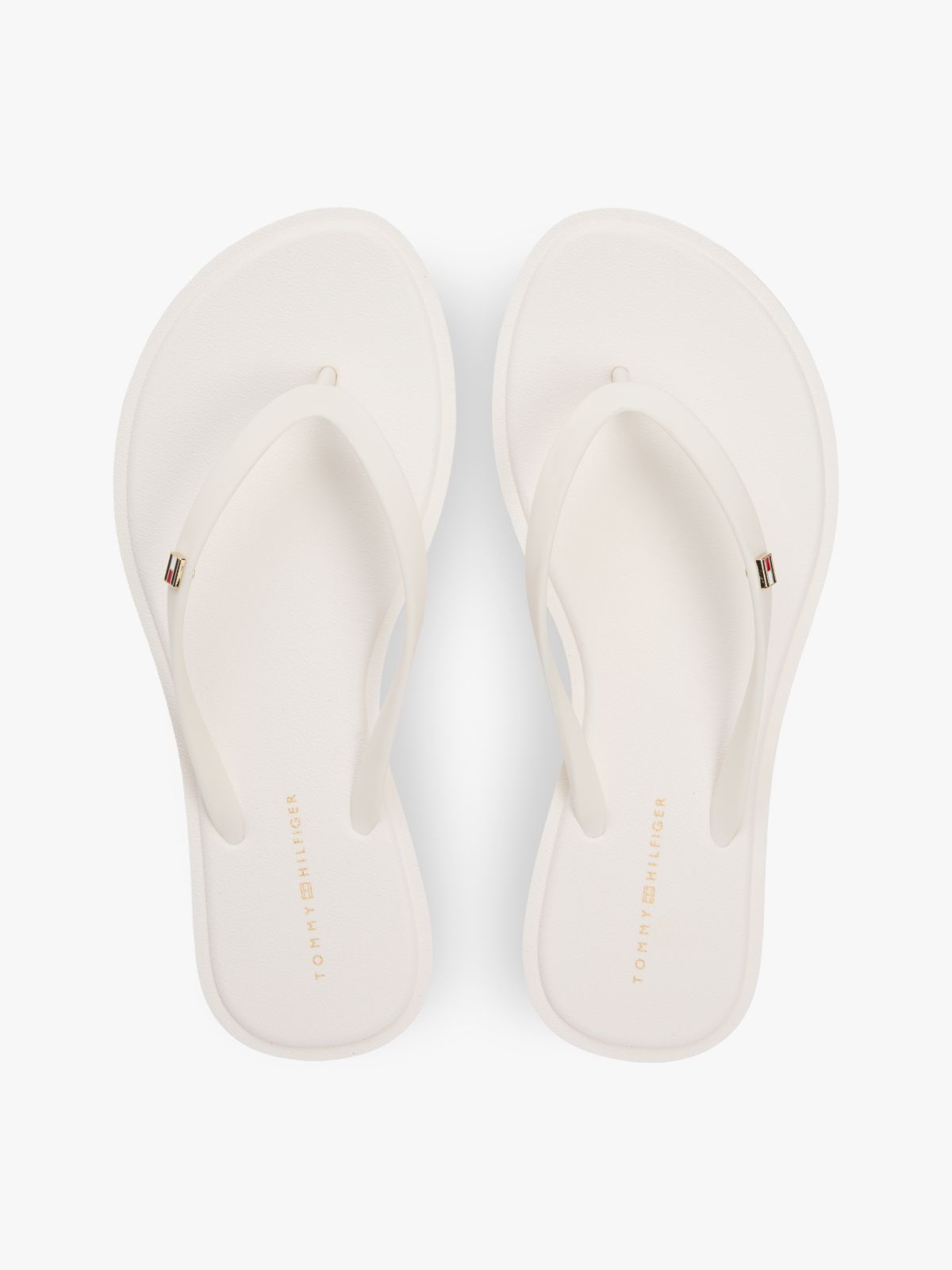 Chic Enamel Flag Flip-Flops — White