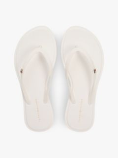 Chic Enamel Flag Flip-Flops — White 3
