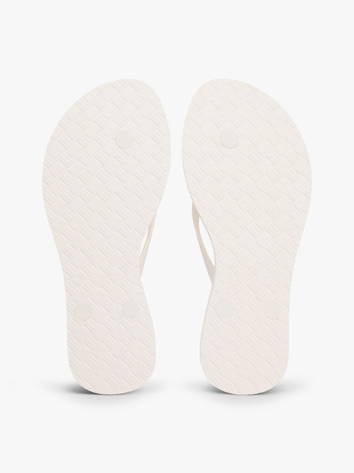Chic Enamel Flag Flip-Flops — White