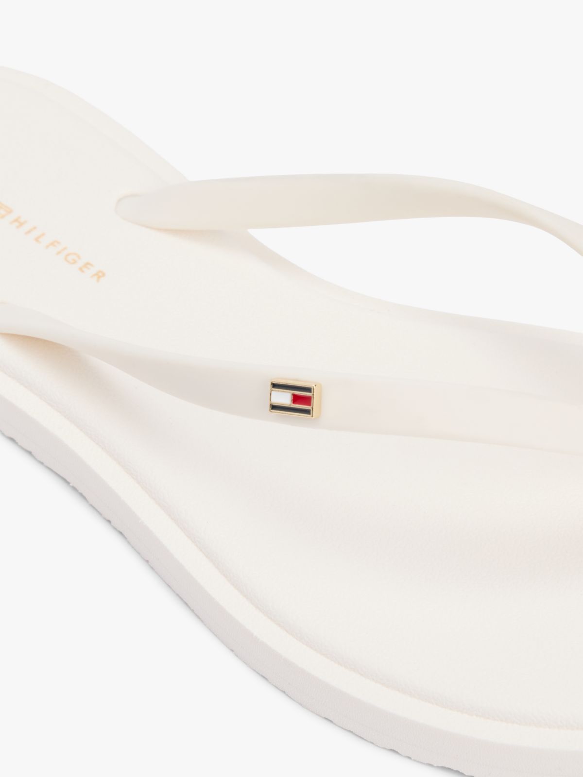 Chic Enamel Flag Flip-Flops — White