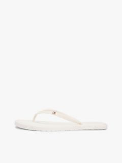 Chic Enamel Flag Flip-Flops — White 7