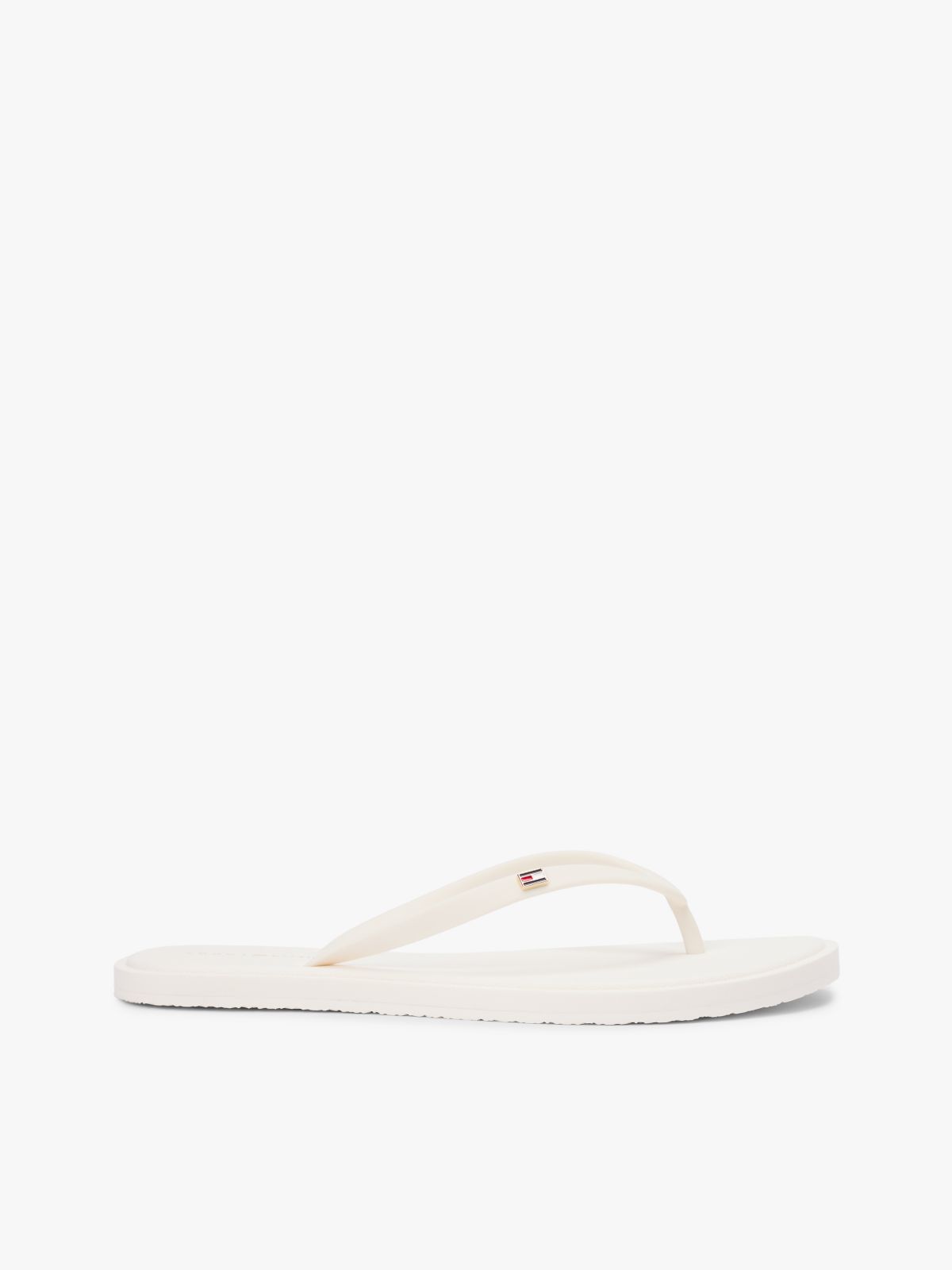 Chic Enamel Flag Flip-Flops — White