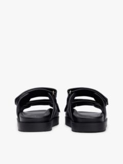 Leather TH Monogram Double Strap Sandals — Black 4