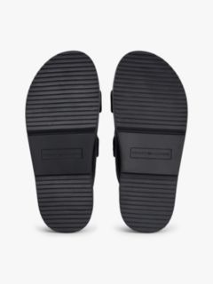 Leather TH Monogram Double Strap Sandals — Black 5