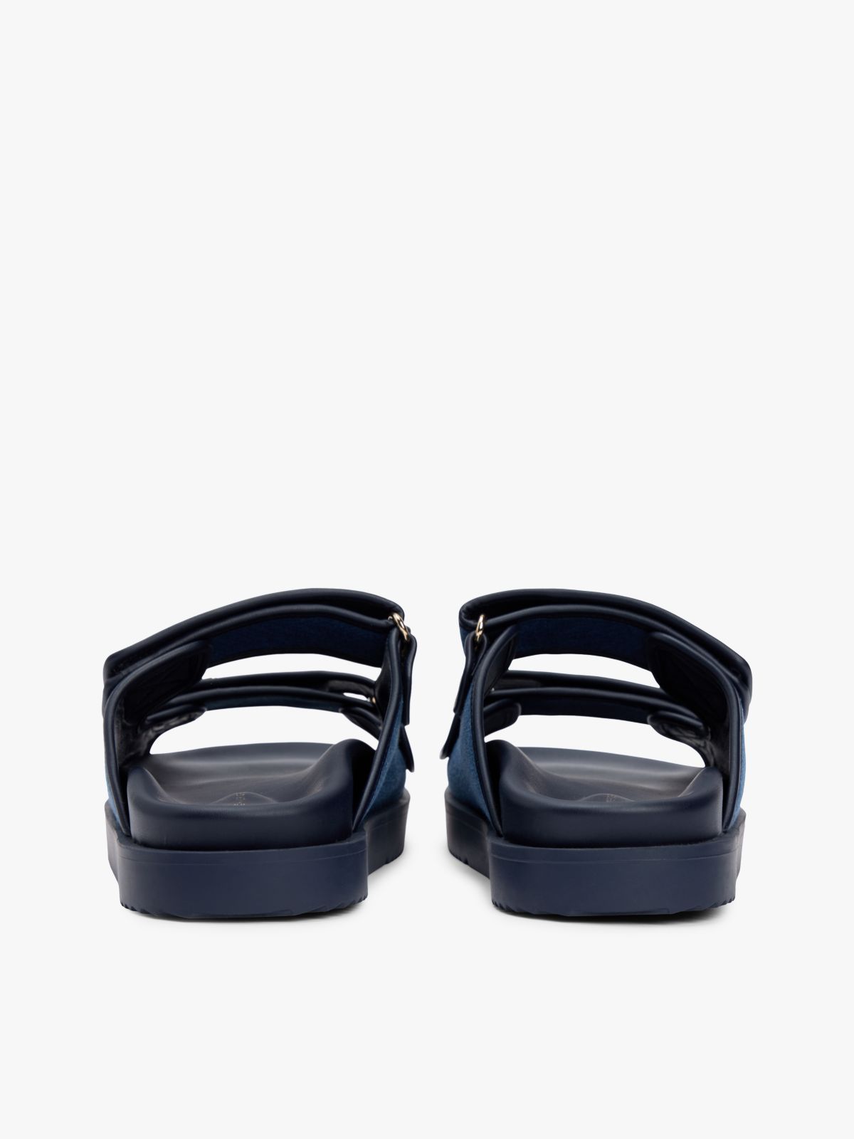 Denim TH Monogram Double Strap Sandals — Blue