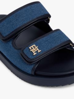Denim TH Monogram Double Strap Sandals — Blue 6