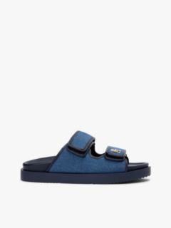 Denim TH Monogram Double Strap Sandals — Blue 1