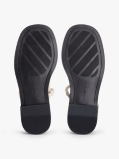 Leather TH Monogram Gold-Tone Heel Sandals — Beige 5