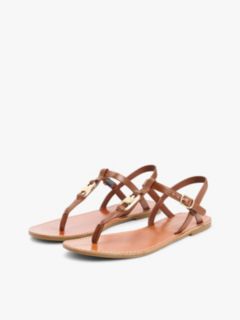 Leather TH Monogram Strap Sandals — Brown 2