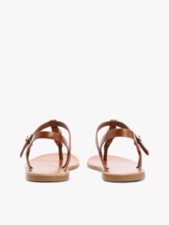 Leather TH Monogram Strap Sandals — Brown 4