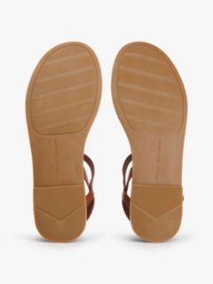 Leather TH Monogram Strap Sandals — Brown 5