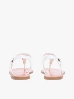 Leather TH Monogram Strap Sandals — White 4