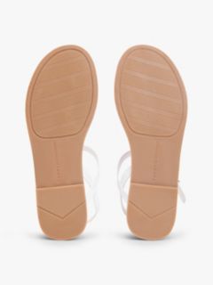 Leather TH Monogram Strap Sandals — White 5