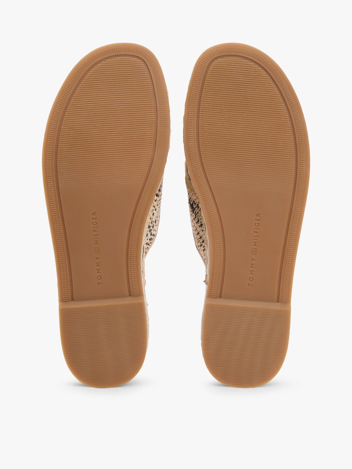 Raffia TH Monogram Espadrille Mules — Beige