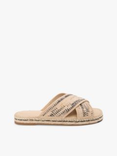 Raffia TH Monogram Espadrille Mules — Beige 1