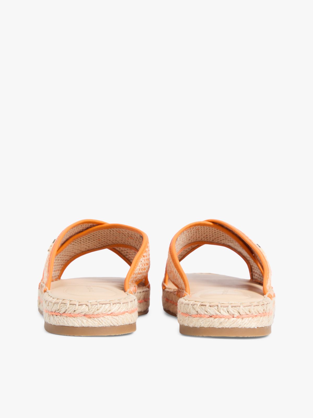 Raffia TH Monogram Espadrille Mules — Beige