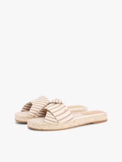 Canvas TH Monogram Stripe Espadrille Mules — Beige 2