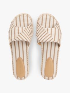 Canvas TH Monogram Stripe Espadrille Mules — Beige 3