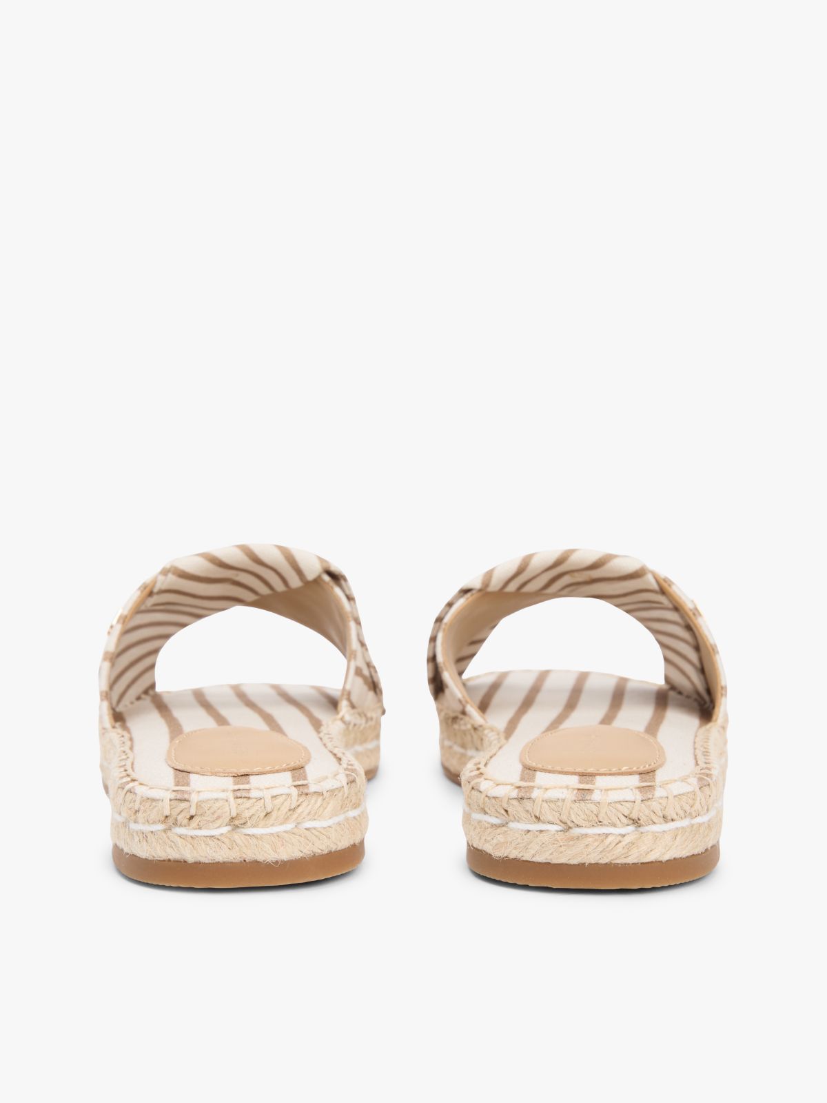 Canvas TH Monogram Stripe Espadrille Mules — Beige